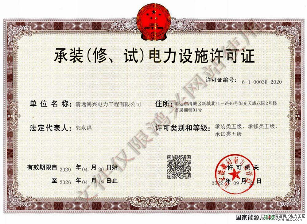 承裝修試等級證書